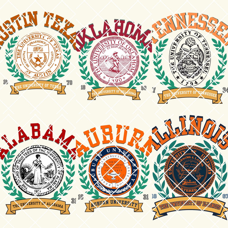 Vintage Gameday Crest sweatshirts or tees