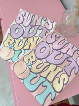 Suns out buns out front/back tee
