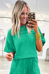 Orchid Bouquet Drop Shoulder Boxy Tee and Barrel Pants Set