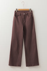 Red Dahlia Solid Color Loose Straight High Waist Jeans