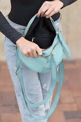 Fiery Red Wide Strap Double Zipper Crossbody Bag