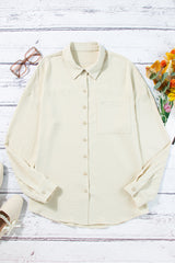 Black Crinkle Pocket Half Sleeve Shirt