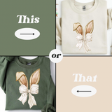 Beige bow bunny ears design (color options)