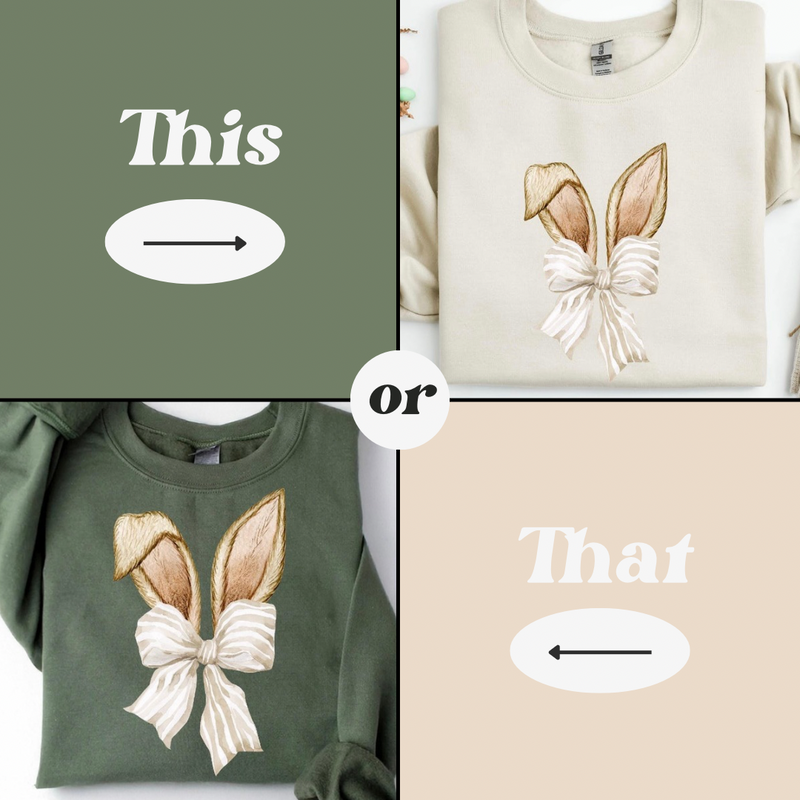 Beige bow bunny ears design (color options)