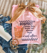 Suspect claims she’s broke but always buys iced coffee tee
