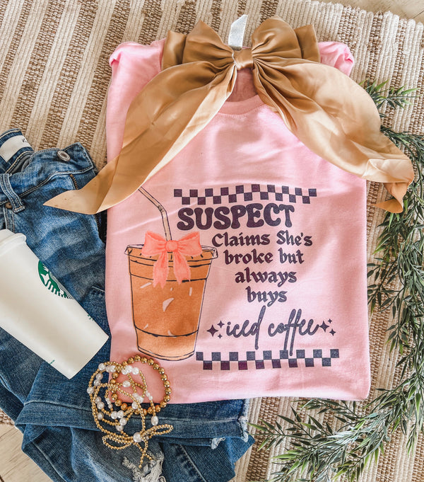 Suspect claims she’s broke but always buys iced coffee tee
