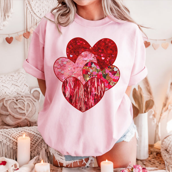 Faux blind hearts tee