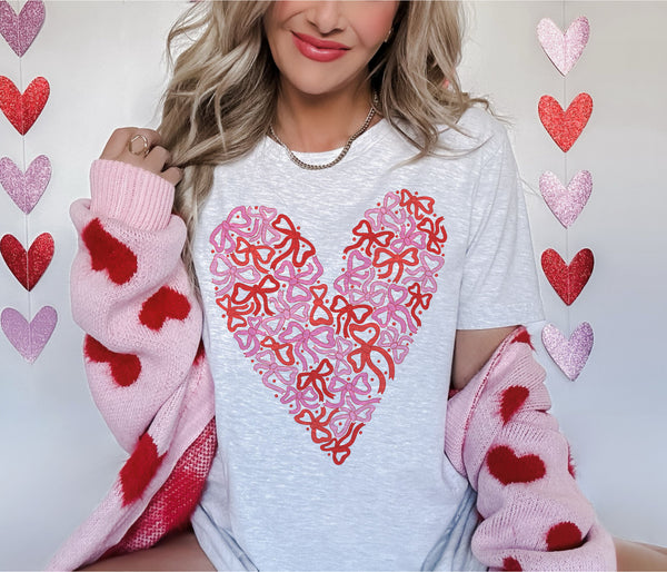 Mixed bows heart tee