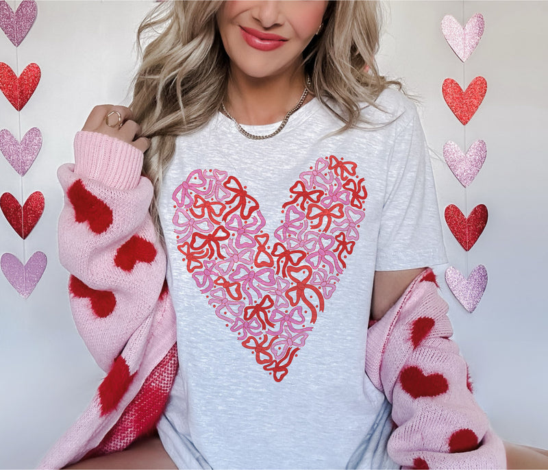 Mixed bows heart tee