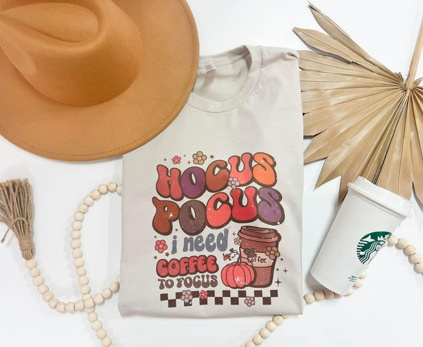Tan Hocus Pocus coffee to focus tee