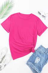 Orchid Petal Casual Plain Crew Neck Tee