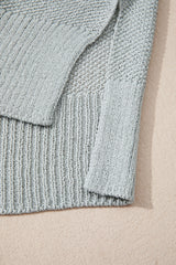 Chestnut Color Block Knit V Neck Loose Sweater