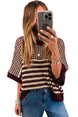 Red 3/4 Draped Sleeve Slouchy Sweater