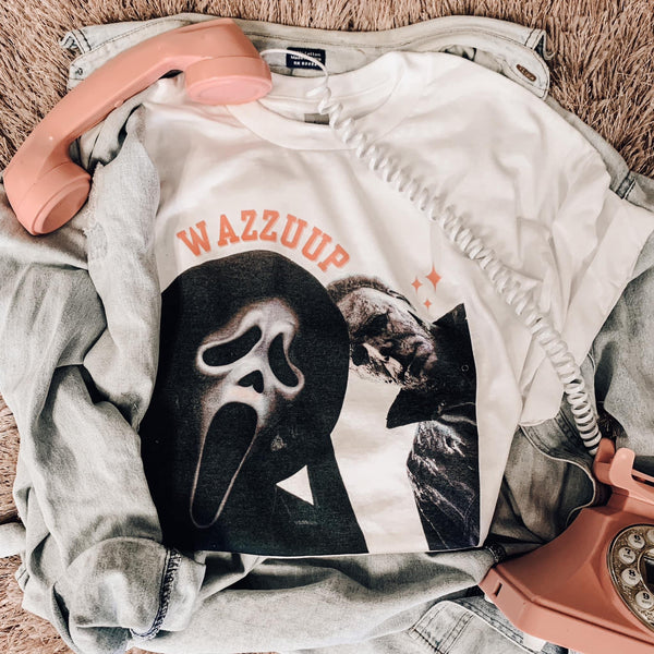 Wazzup Halloween character tee