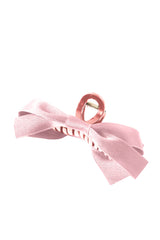 White Solid Color Ribbon Bow Decor Hair Clip