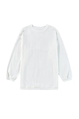 Festival Fuchsia Plain Drop Sleeve Corded Oversized Sweatshirt