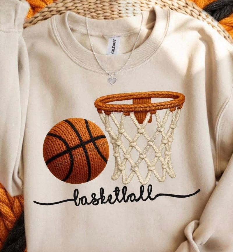 Faux yarn cutie Basketball sweatshirt