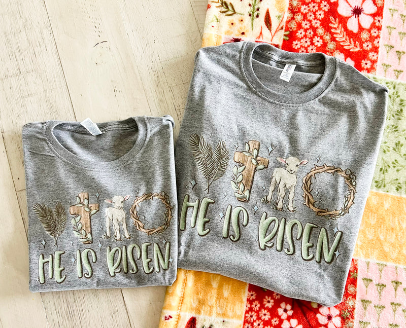 He is Risen, lamb tee