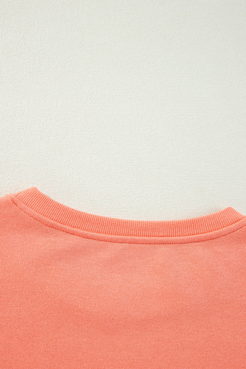 Moonlight Jade Patchwork Drop Sleeve Loose Sweatshirt