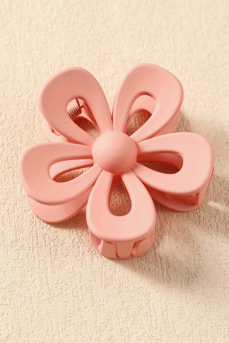 Camel Sweet Hollowed Flower Shape Claw Clip