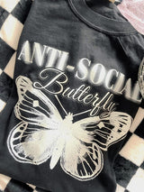 Anti social butterfly tee