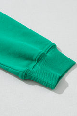 Green MERRY Print Drop Sleeve Pullover Sweatshirt