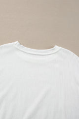 Festival Fuchsia Plain Drop Sleeve Corded Oversized Sweatshirt