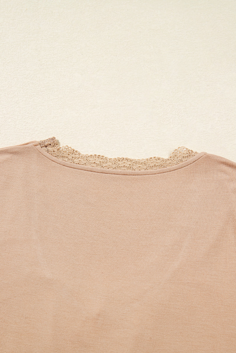 Red Dahlia Lace Sweetheart Neckline Long Sleeve Top