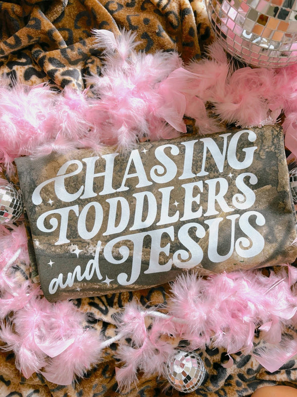 Chasing Toddlers and Jesus camo tee