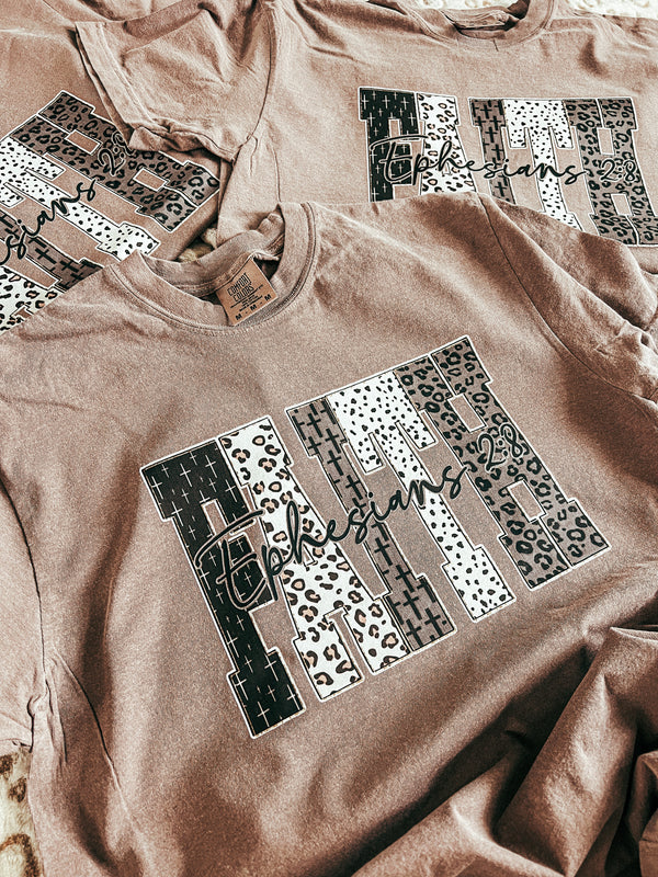 Faith espresso comfort colors tee