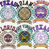 Vintage Gameday Crest sweatshirts or tees