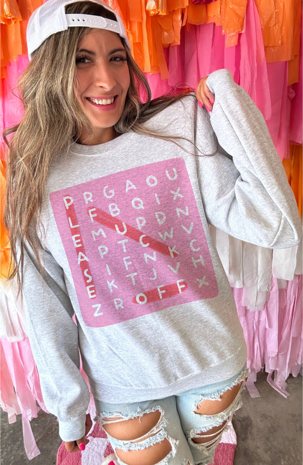 Please F off crossword sweatshirt