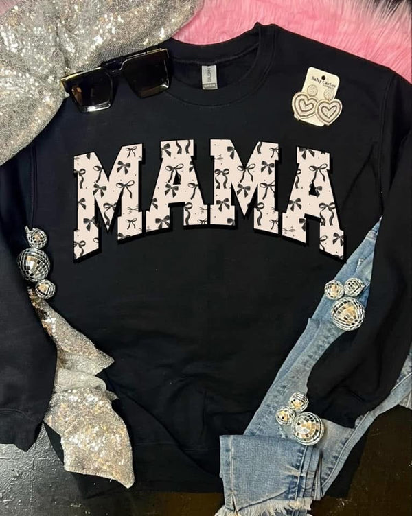 Mama black bows sweatshirt