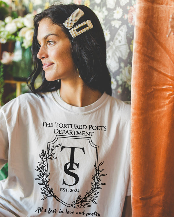 T-SHIRT tortured poets emblem tan tee