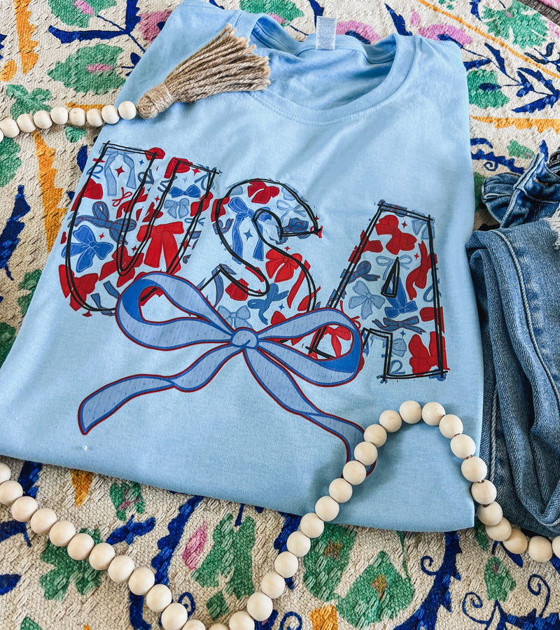 USA bows tee