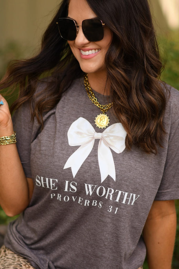 She is worthy Proverbs now tee