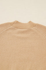 Black High Neck Puff Sleeve Sweater Pleated Mini Skirt 2pcs Knitted Outfit