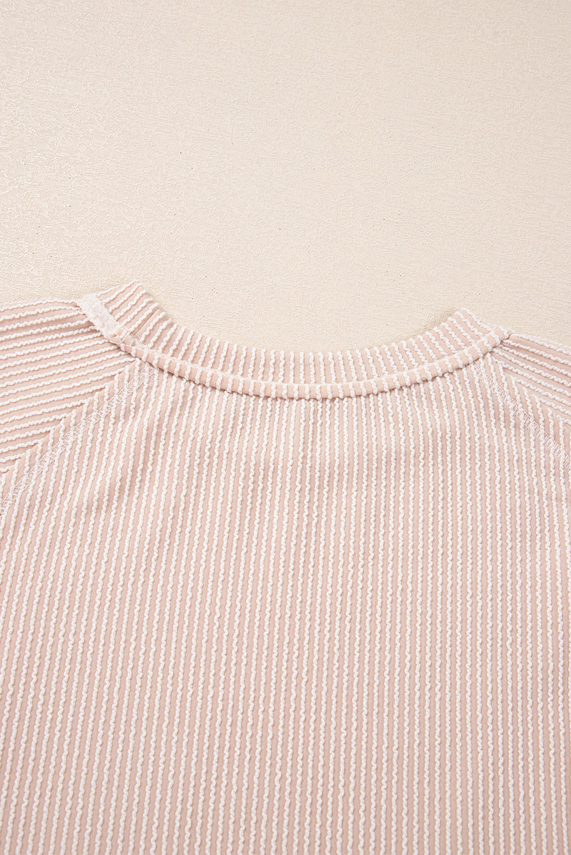 Jet Stream Corded Lantern Sleeve Pullover and Ruffle Mini Skirt Set