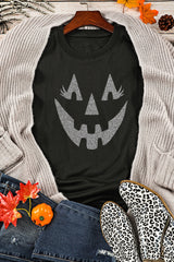 Black Spooky Halloween Graphic Baggy Sweatshirt