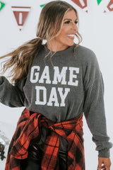 Bluing Corded GAME DAY Graphic Long Sleeve Top