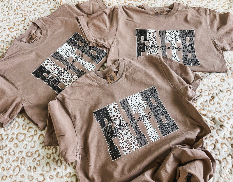Faith espresso comfort colors tee