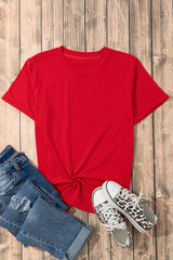 Orchid Petal Casual Plain Crew Neck Tee