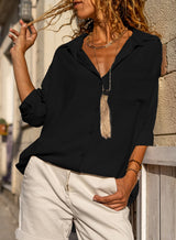 Black Crinkle Pocket Half Sleeve Shirt