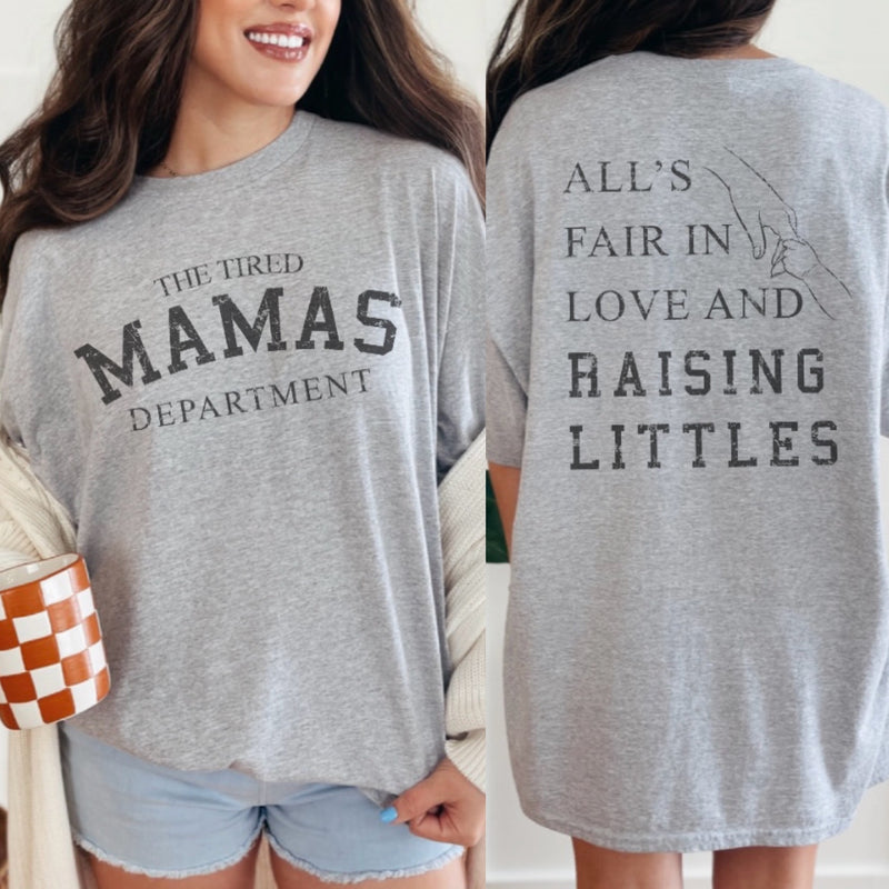 Tired Moms department front/back tee