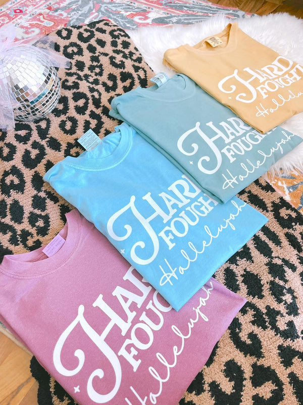Hard fought hallelujah tees (comfort colors)