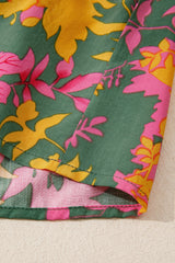 Multicolour Floral Print Long Sleeve Smocked Ruffled Mini Dress