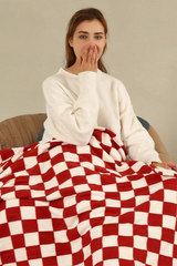 Black & White Checkerboard 127*152cm Flannel Blanket