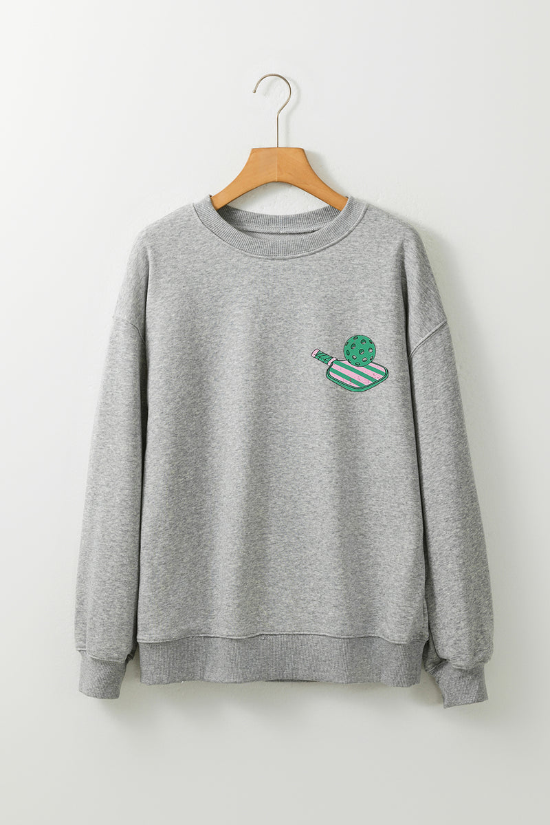 Gray PICKLE BALL SOCIAL CLUB Game Day Graphic Sweatshirt