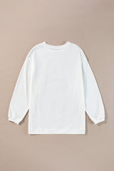 Festival Fuchsia Plain Drop Sleeve Corded Oversized Sweatshirt