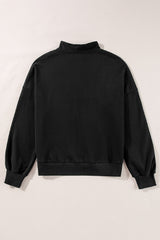 Bonbon Zip-up Stand Neck Kangaroo Pocket Sweatshirt